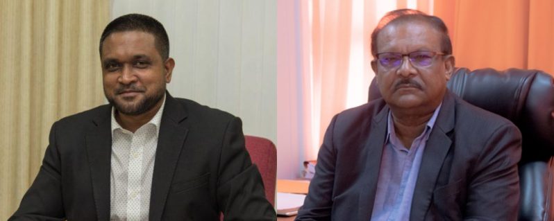 Minister of Local Government and Regional Development, Nigel Dharamlall (left) and Minister within the Ministry of Local Government and Regional Development, Anand Persaud (right)