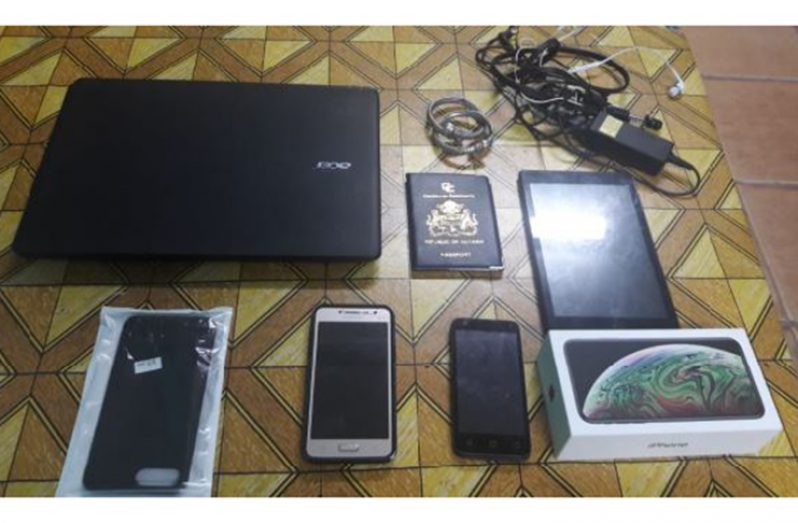 The items that were found in the vehicle.