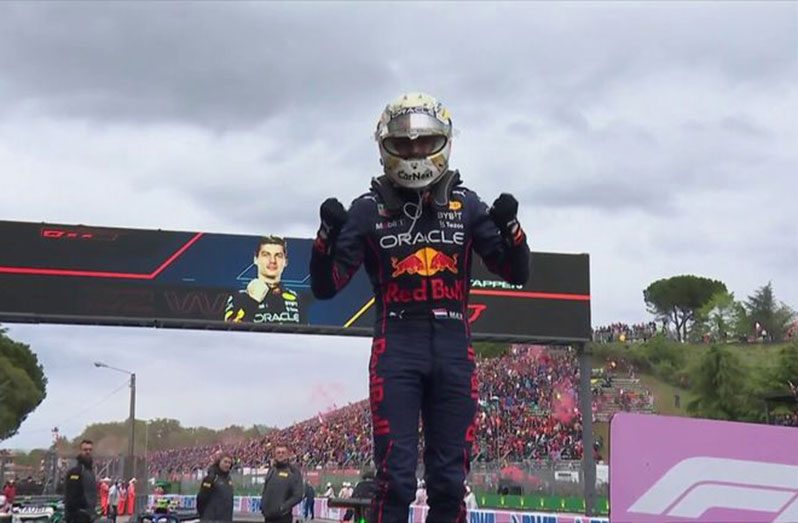 Max Verstappen takes the victory at the Emilia Romagna GP