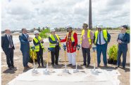 President Ali joined executives of  Ansa McAl to officially turn the sod for the construction of a US$60M mall at Chateau Margot, East Coast Demerara (Delano Williams photos)