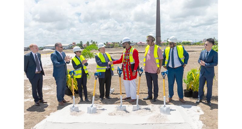 President Ali joined executives of  Ansa McAl to officially turn the sod for the construction of a US$60M mall at Chateau Margot, East Coast Demerara (Delano Williams photos)
