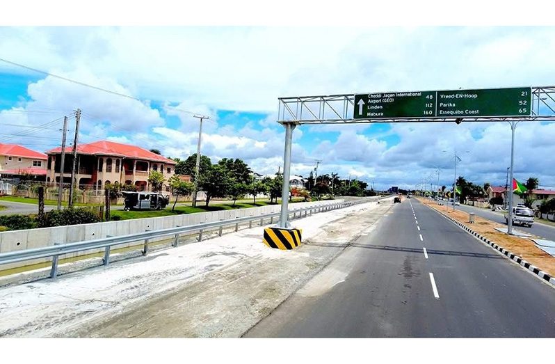 A section of the newly commissioned Ogle to Eccles Highway