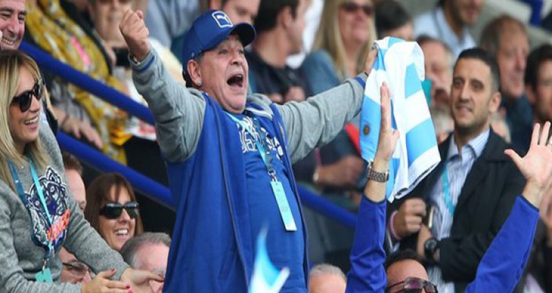 Argentina foot-balling great Diego Maradona was cheering for the Pumas at Leicester City Stadium