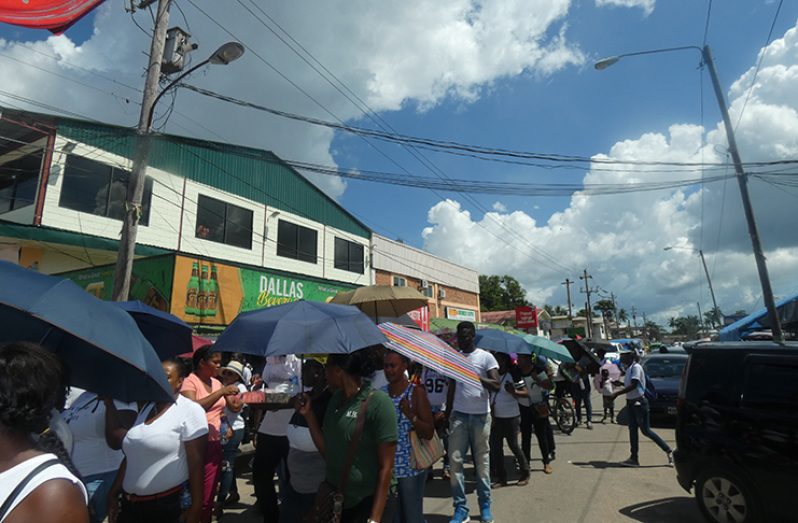 Teachers joined by parents, marching for the fourth day on Republic Avenue, Linden