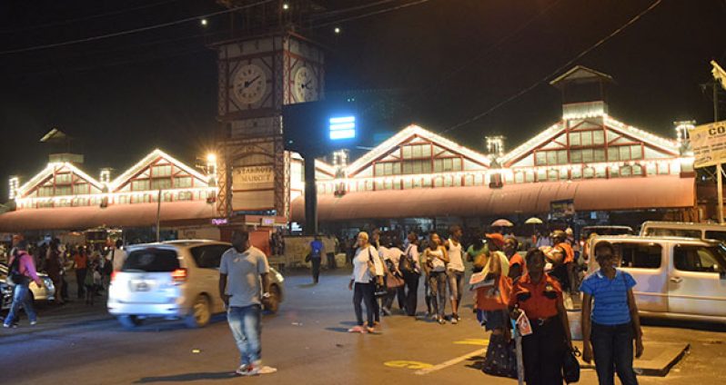 The Stabroek Market on Tuesday evening (Cullen Bess-Nelson photo)