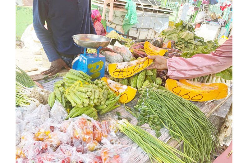 ‘Greens’ being sold at the Stabroek Market