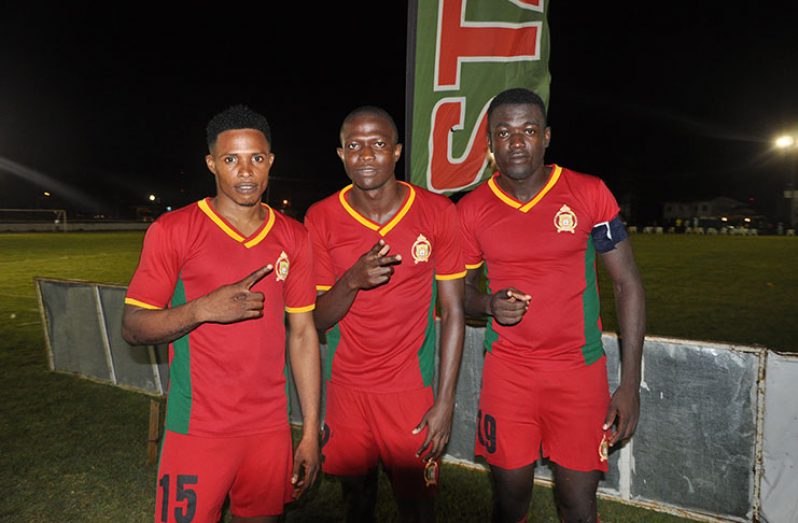 GDF marksmen, from right - Kelvin Sullivan, Olvis Mitchell and Delroy Fraser