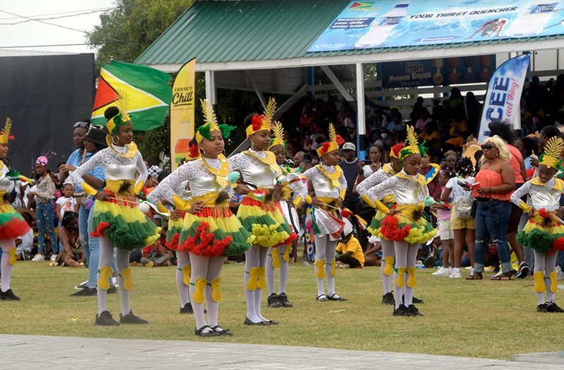 Ministry of Amerindian Affairs Hinterland Scholarship Division’s float, under the theme ‘Showcasing One Guyana through Art and Culture (Adrian Narine photo)