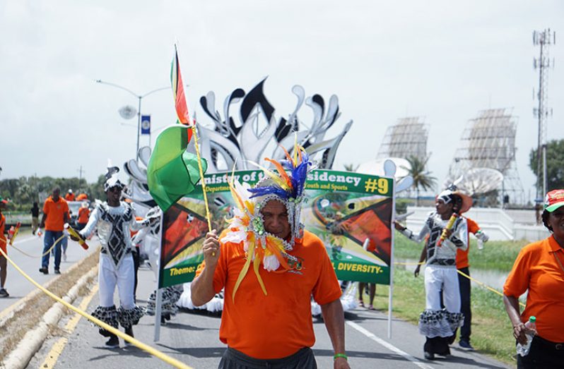 Dr. George Norton, Minister of Social Cohesion with Responsibility for Culture, Youth and Sport leading the ministry’s band on February 23, 2020