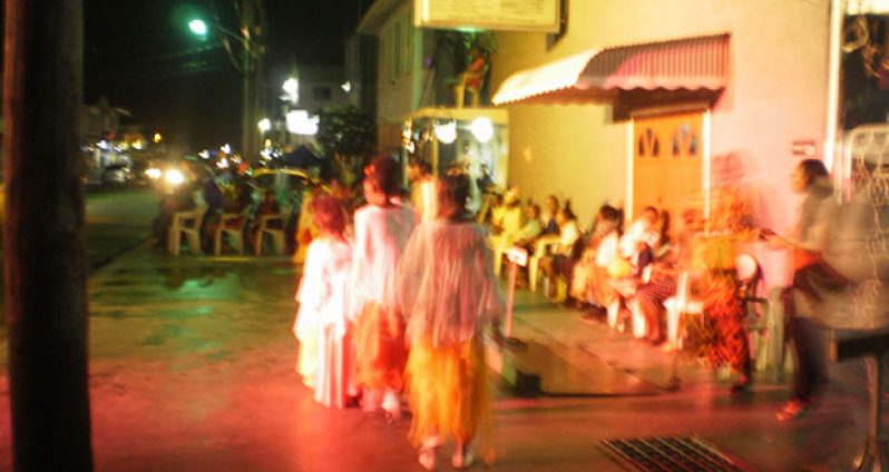 Persons gathered to enjoy the caroling and dances