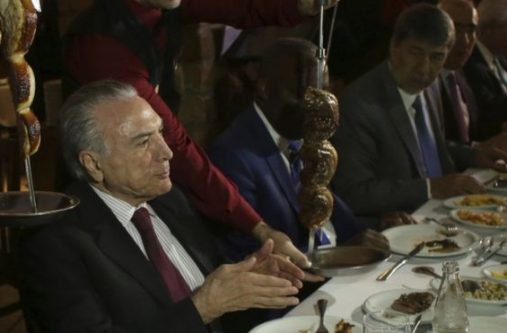Mr Temer invited foreign diplomats to a steak house in Brasilia after a formal meeting at the presidential palace
