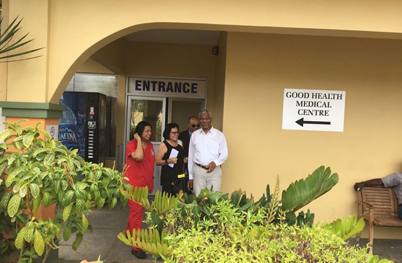 President David Granger and First Lady Mrs. Sandra Granger at the Good Health Medical Centre in Trinidad and Tobago