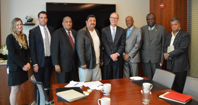 From left to right: Christine Walker, Esq, Fowler White Burnett; Richard  Morris, Esq, Fowler White Burnett; Wesley Kirton, Director, Caricom Outreach Programme, Outreach Aid to the Americas; the Honorable Rafael Erwin Contreras, Minister of Trade and Investment, Belize; John Friedhoff, Esq, Fowler White Burnett; Ambassador Bayney Karran, Dean, Caricom, Diplomatic Corps and Guyana’s Ambassador to the United States; Dr Barton Clarke, Executive Director of the Caribbean Agricultural Development and Research Institute (CARDI TRINIDAD); and Captain Gerry Gouveia, former Chairman, Guyana Private Sector Commission