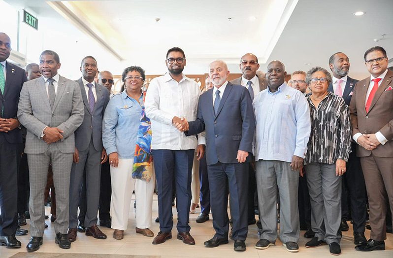 President of Brazil, Luiz Inácio Lula da Silva, meets with President Dr Irfaan Ali and other CARICOM leaders at the Marriott Hotel on Wednesday