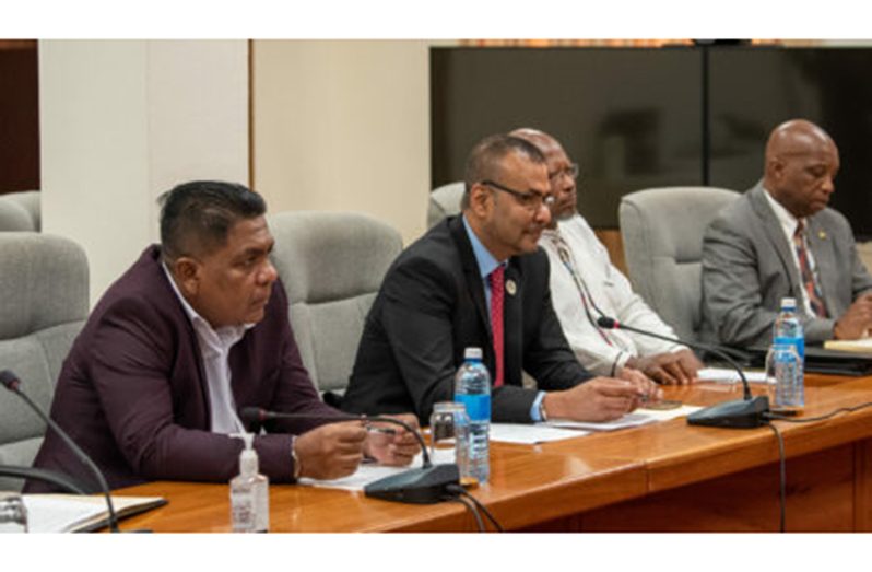 Agriculture Minister Zulfikar Mustapha and Foreign Secretary Robert Persaud during the bilateral talks