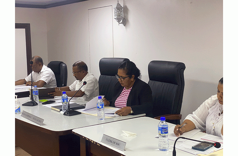 Region Two Chairperson Vilma De Silva (second right) and other regional officials at the RDC statutory meeting held earlier this month
