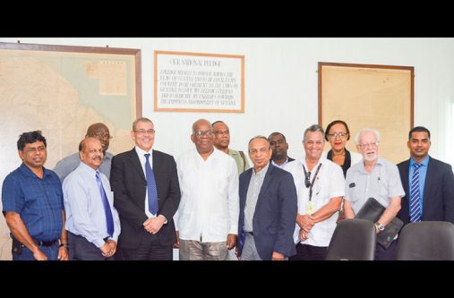 Minister of Finance, Winston Jordan and GRA's Commissioner General, Godfrey Statia and executives of the Private Sector Commission