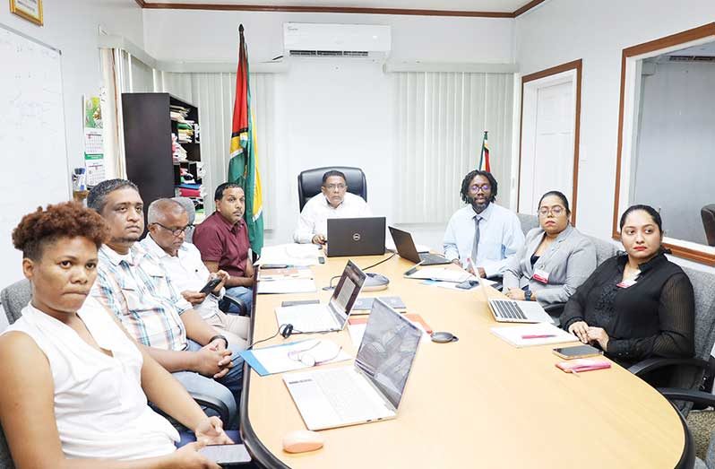 Minister of Agriculture Zulfikar Mustapha on Tuesday met with representatives from the Global Green Growth Institute (GGGI) and the Infrastructure for Resilient Island States (IRIS) Project. The discussion focused on the development of an integrated drainage and irrigation strategy for the period 2025 to 2030 (Ministry of Agriculture photo)