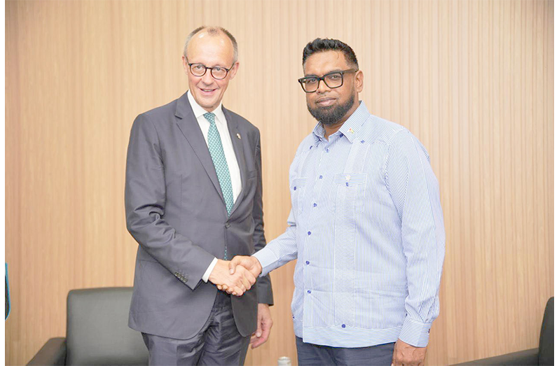 President Dr Irfaan Ali recently met with German Chancellor Friedrich Merz on the sidelines of COP30 in Belém, Brazil. Discussions focused on strengthening bilateral cooperation and Germany’s support for the Global Biodiversity Alliance.
