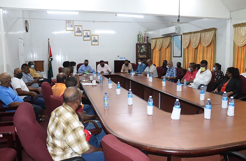 Agriculture Minister, Zulfikar Mustapha and team during the meeting with fisherfolks on Wednesday