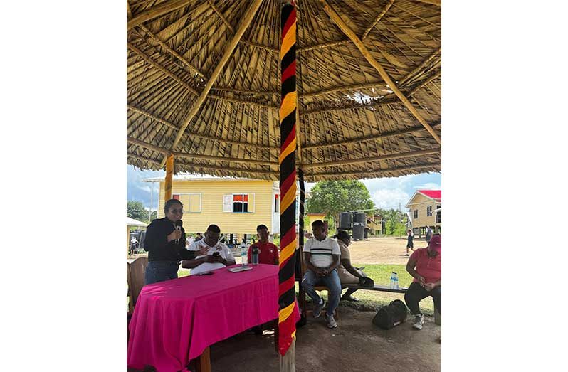 meeting Minister of Amerindian Affairs, Sarah Browne-Shadeek, reaffirmed the government’s commitment to improving the lives of all Guyanese, as she engaged residents of Barima Kariabo during a community outreach in Region One