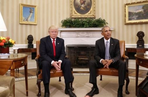 President Barack Obama meets with President-elect Donald Trump in the Oval Office