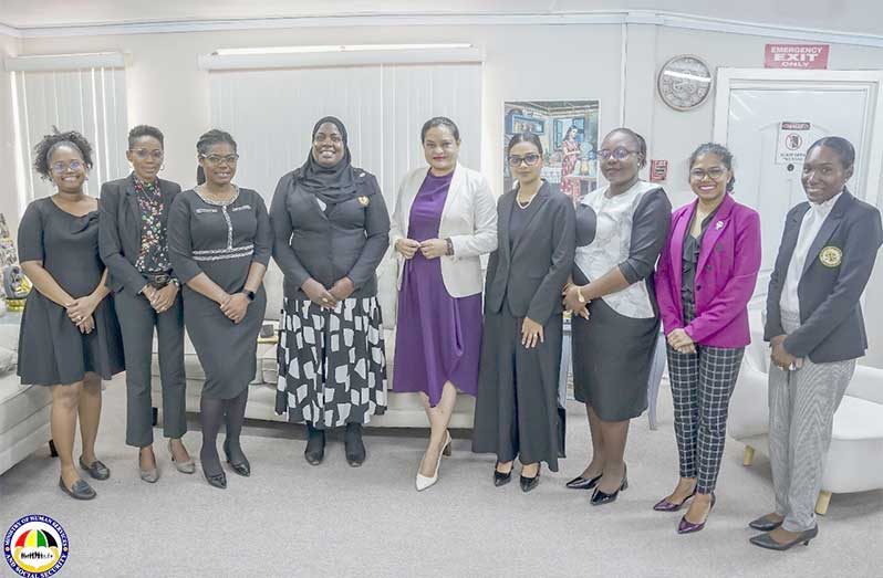 Minister of Human Services and Social Security, Dr Vindhya Persaud, with Magistrate Shivani Lalaram, members of the judiciary and staff of CPA and SO&DVPU