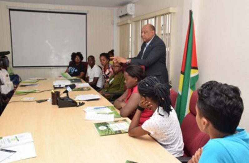 Minister of Natural Resources, Raphael Trotman, addressing the participants