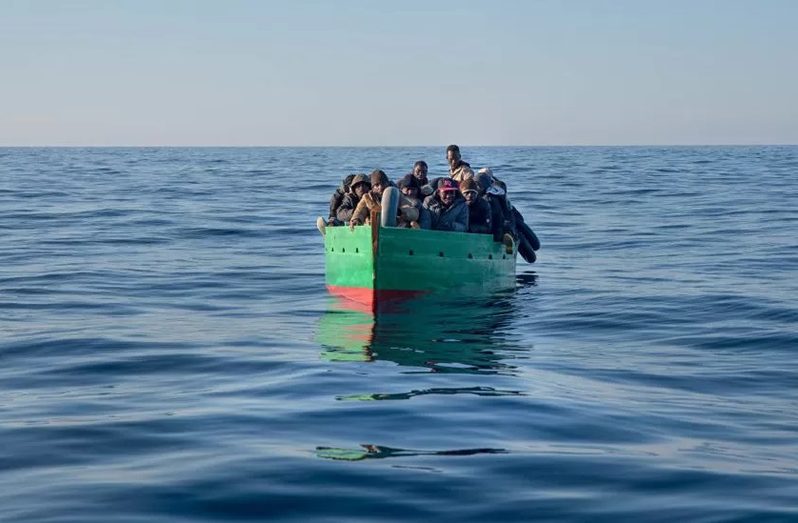 In February, this boat of migrants was rescued some 31 miles (50km) from Tunisia's coast (GETTY IMAGES)