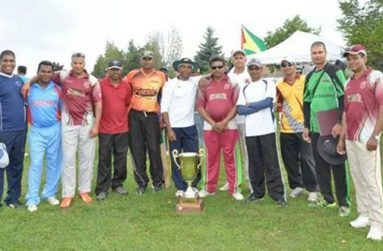 The victorious Essequibo side, Executive of Ontario Masters and supporters.