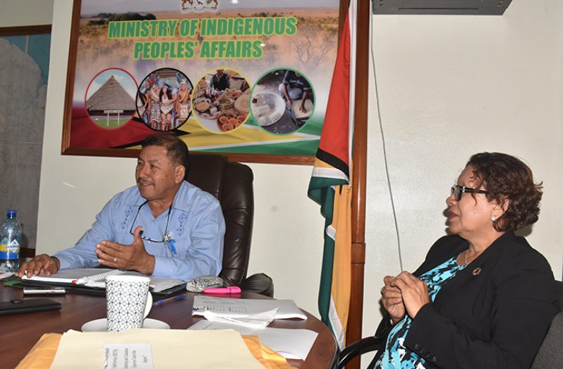 Ministers of Indigenous Peoples’ Affairs Sydney Allicock and Valerie Garrido-Lowe during the interview