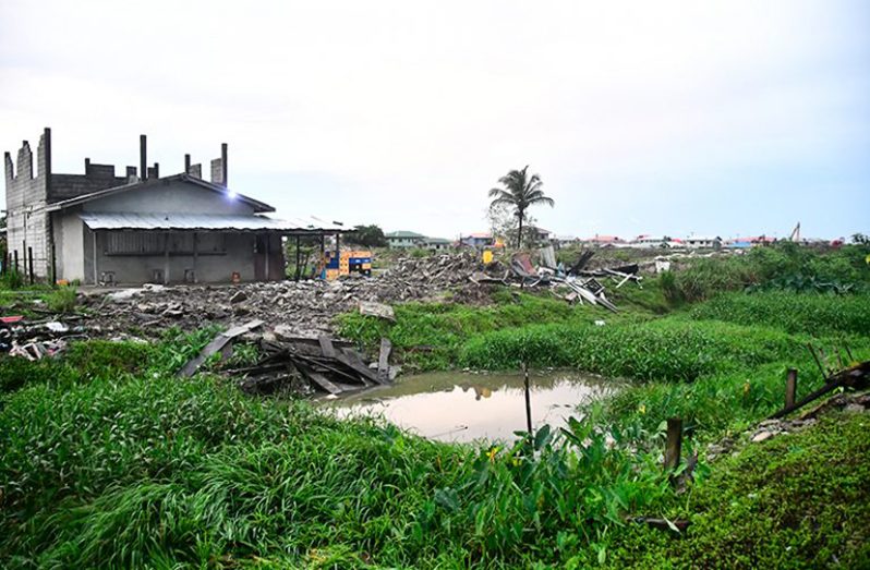 One of the demolished properties