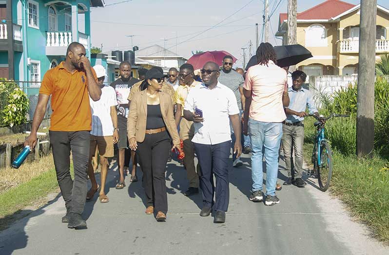 The government minister, along with technical personnel, inspected several roads which need rehabilitation