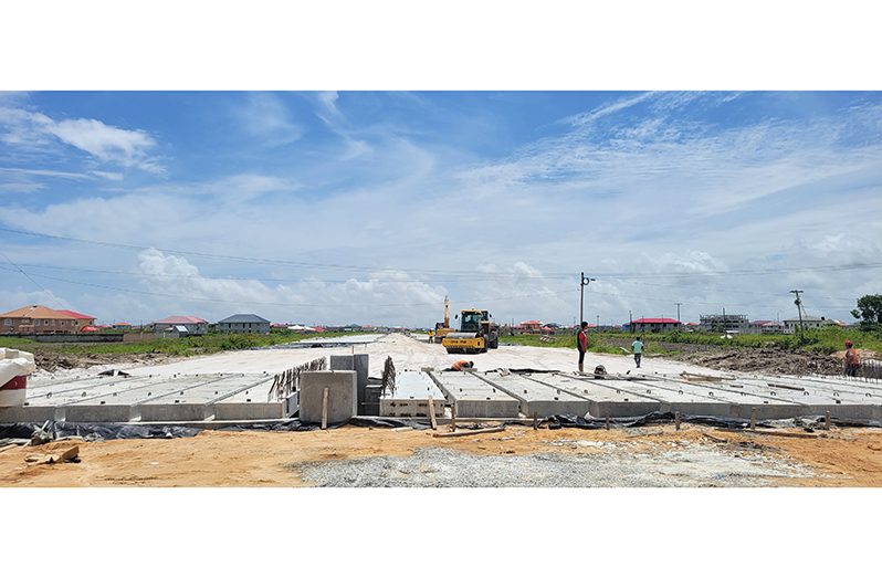 Work is ongoing on the new Eccles to Mocha road on the East Bank of Demerara (Photos: Adrian Narine)