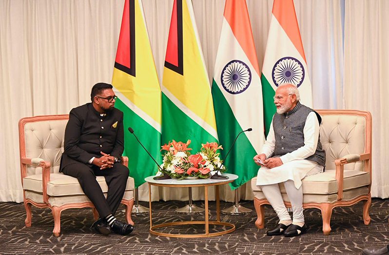 President, Dr Irfaan Ali and Prime Minister of India, Shri Narendra Modi (Office of the President photo)