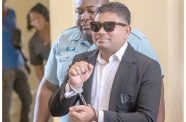 US-sanctioned Guyanese businessmen, Azruddin Mohamed following his court appearance on Thursday (Delano Williams photo)