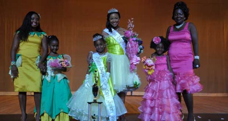 Winners of the Junior Category: Third place winners Jennel Lynch Davis and Sade; first place winners Renatha Exeter and Azalyah; and second place winners Tessa Pratt and Ariana