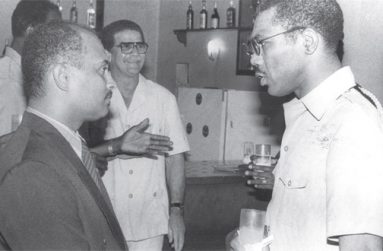 While the Presidents meet - While the President of Guyana was meeting with the Surinamese President Johannes Kraag (February 9, 1991), National Security Adviser to the President of Guyana David Granger (now President) and Deputy Commander of the Suriname Armed Forces Iran Graanoogst also took time to exchange views on matters of mutual interest.