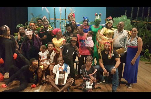 The members of the National Drama Company after the staging of Ti Jean and his Brothers