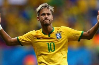Neymar of Brazil celebrates scoring his team's second goal and his second of the game during the 2014 FIFA World Cup Brazil Group A match between Cameroon and Brazil at Estadio Nacional, yesterday in Brasilia, Brazil. (Photo by Clive Brunskill/Getty Images)
