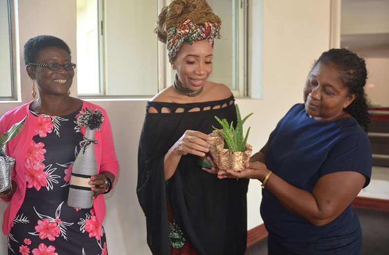 Sonia Noel, along with a few exhibitors, during last year’s Women in Business Expo