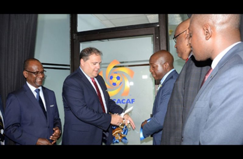 CONCACAF president at the opening ceremony of the new location in Kingston, Jamaica