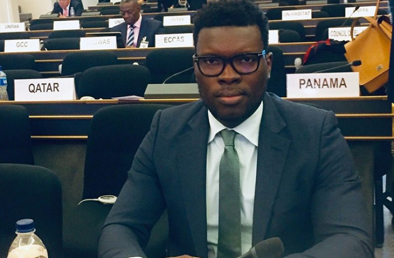 Technical Officer, Department of Citizenship, Jermaine Grant at the high-level meeting on Statelessness in Geneva, Switzerland