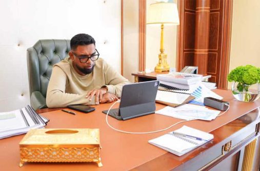 official-duty While on official duty in the Kingdom of Saudi Arabia, the Head of State, Dr. Mohamed Irfaan Ali, reaffirmed his government’s commitment to ensuring transparency and accountability in the investigative process and assured that the full force of the law will be applied once the facts are established