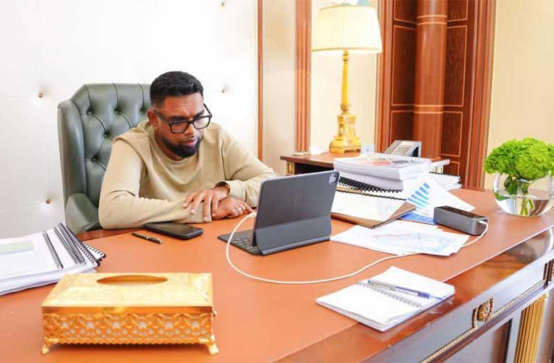 official-duty While on official duty in the Kingdom of Saudi Arabia, the Head of State, Dr. Mohamed Irfaan Ali, reaffirmed his government’s commitment to ensuring transparency and accountability in the investigative process and assured that the full force of the law will be applied once the facts are established