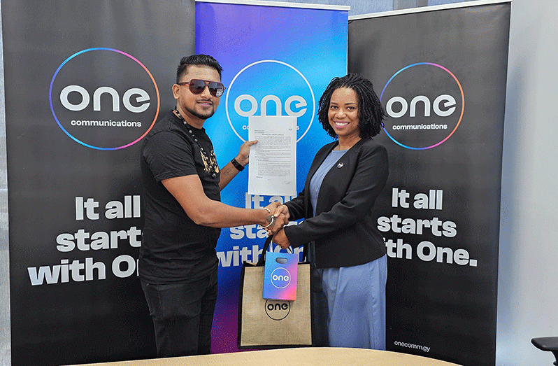 Guyanese Chutney and Soca artiste, Steven Ramphal, earlier this week, inked a partnership agreement with One Communications, aimed at celebrating local talent, connecting communities and supporting Guyanese culture