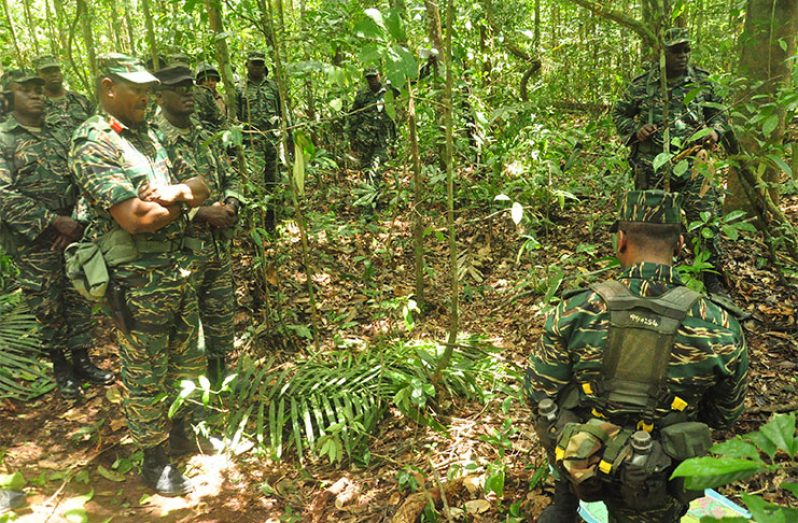 Soldiers of the GDF engaged in jungle training during Exercise Green Heart