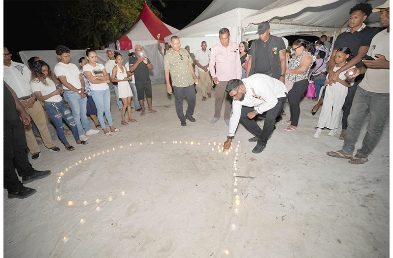 Across Guyana, President Dr Irfaan Ali joined with communities as they came together in candlelit vigils, united in grief, prayer, and solidarity, honouring the victims while offering strength and support to their families, as well as the survivors