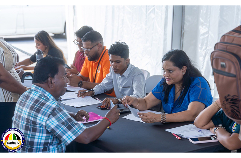 Scenes from the Ministry of Human Services and Social Security’s outreach in Region Six (Photos: MHSSS/Facebook)