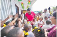 President, Dr Irfaan Ali, on Friday visited the St Gabriel’s Primary School where he was met with an outpouring of love from pupils and teachers. 
The President, in addition to interacting with scores of children, shared some time with teachers, whom he thanked for their hard work and dedication.
In a show of support and appreciation, the President also donated laptops to the school. (Office of the President photos)